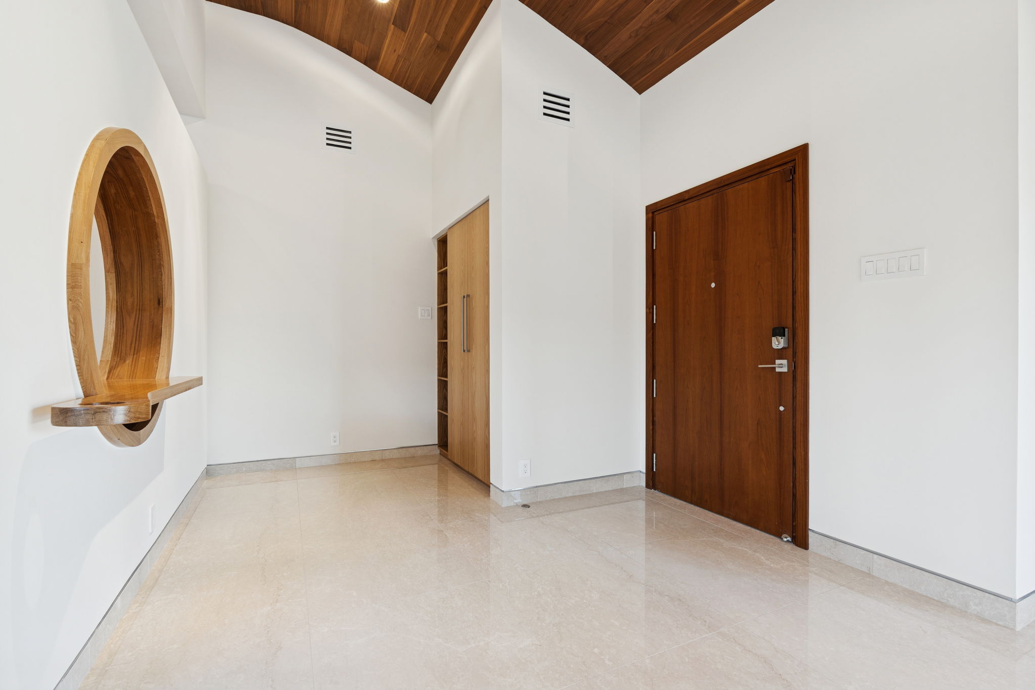 14867 Little Bluestem Ln - entry foyer with wood ceiling and marble floors