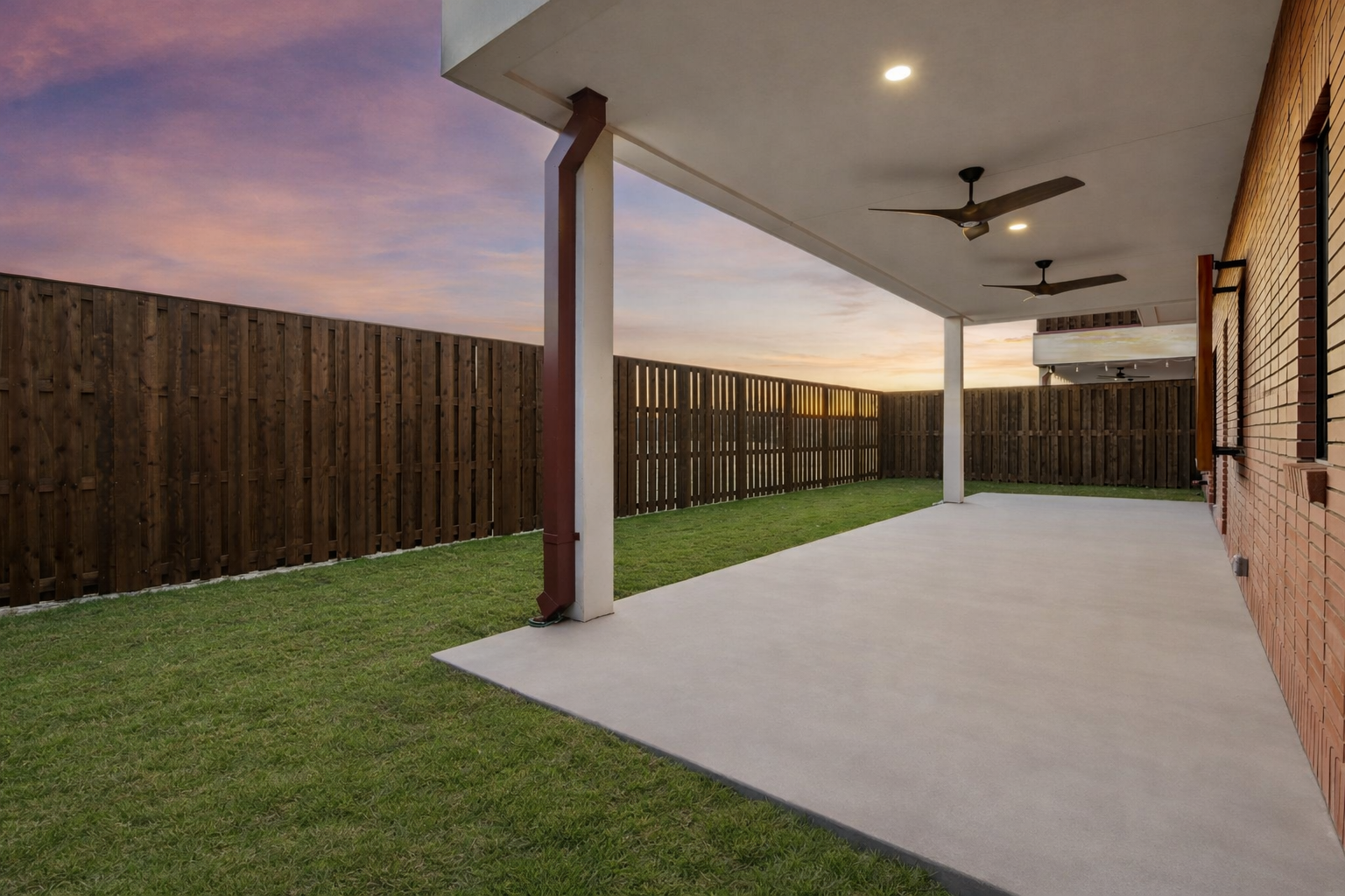 14867 Little Bluestem Ln - covered patio with ceiling fans